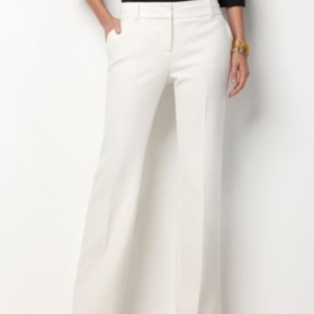 New York & Company STRETCH White Tailored Trousers white S